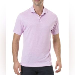 Rodd & Gunn 'Sports Fit'‎ Timber Bay Linen Blend Polo Shirt in Pink - Size XL